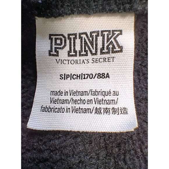 Pink By Victoria's Secret Women's Black And‎ White Zipped Hoodie,Size S - Picture 4 of 6